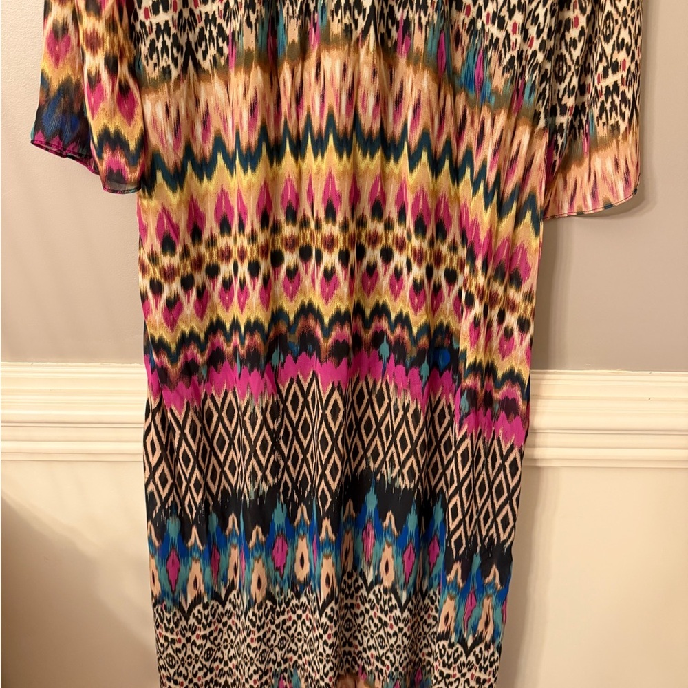 Sami + Dani Plus Size 18W Colorful Ikat Print Faux Wrap Maxi Dress - Picture 7 of 10